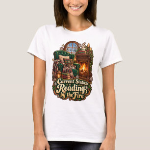 Aktueller Status: Lesen am Feuer Winter T-Shirt