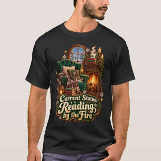 Aktueller Status: Lesend am Feuer Winter T-Shirt