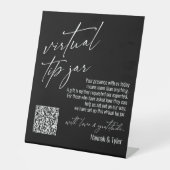Aktueller virtueller Tipp Jar QR Code Schwarz Sockelschild (Vorderseite)