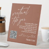 Aktueller virtueller Tipp Jar QR Code Terracotta Sockelschild (In Situ)