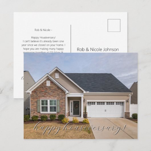 Aktuelles Foto Realtor Happy Housiversary Postkarte (Vorne/Hinten)