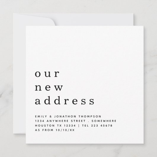 Aktuelles Foto zum Verschieben neuer Adressdetails Ankündigung (Vorderseite)