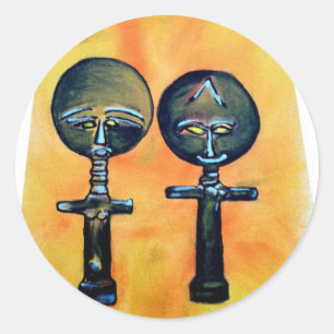 Akuaba (Ghana) Runder Aufkleber