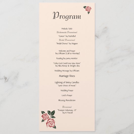 Äkuläre Rose Programm (Rückseite)