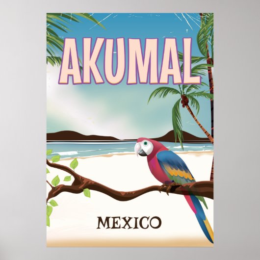 Akumal Mexico Beach Reiseauftritt Poster (Vorne)