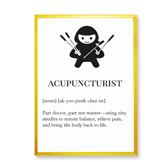 Akupunkteur Wandkunst Geschenk | Nadel Akupunktur Poster