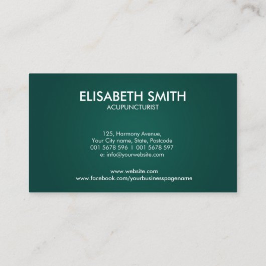 Akupunktionsnadel - Yin Yang Visitenkarte (Rückseite)