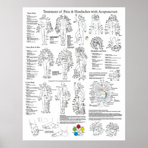 Akupunktur-Behandlung der Schmerz und der Poster