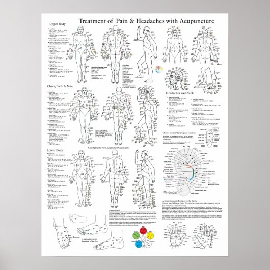 Akupunktur Behandlung von Schmerzen und Kopfschmer Poster (Vorne)