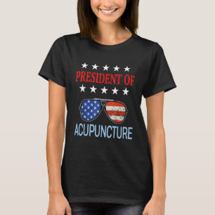 Akupunktur Heilung US Flaggen Therapeut Sprichwort T-Shirt