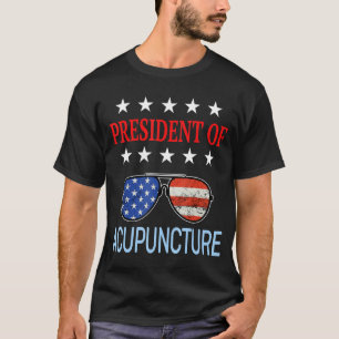 Akupunktur Heilung US Flaggen Therapeut Sprichwort T-Shirt