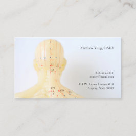 Akupunktur Kopf und Schulter Rückansicht Visitenkarte