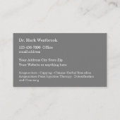 Akupunktur Moderne, stilvoll Visitenkarte (Rückseite)