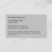 Akupunktur Moderne Zwei-Seiten Visitenkarte (Rückseite)