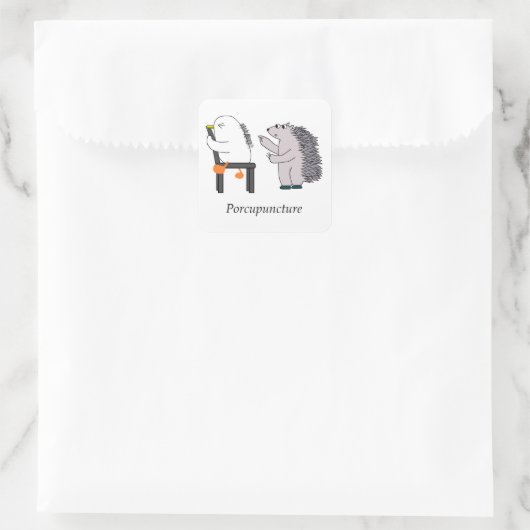 Akupunktur Quadratischer Aufkleber (Tasche)