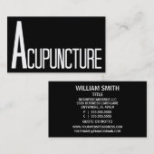 Akupunktur Schwarz-Weiß-Visitenkarte Visitenkarte (Vorne/Hinten)