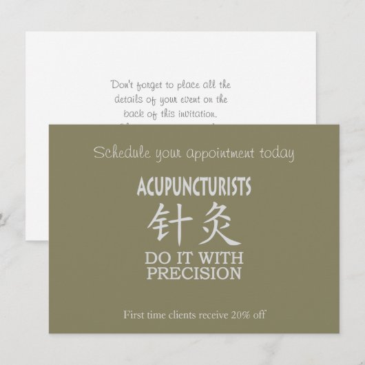 Akupunktur-Spaß Einladung (Vorne/Hinten)