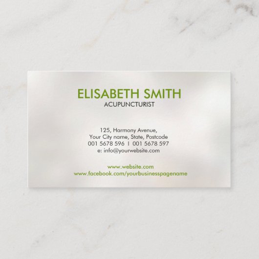 Akupunktur Visitenkarte (Rückseite)
