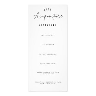 Akupunktur vor der Behandlung Checkliste und Nachs Werbekarte