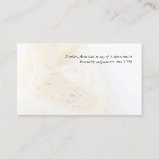 Akupunkturfuß Visitenkarte (Rückseite)