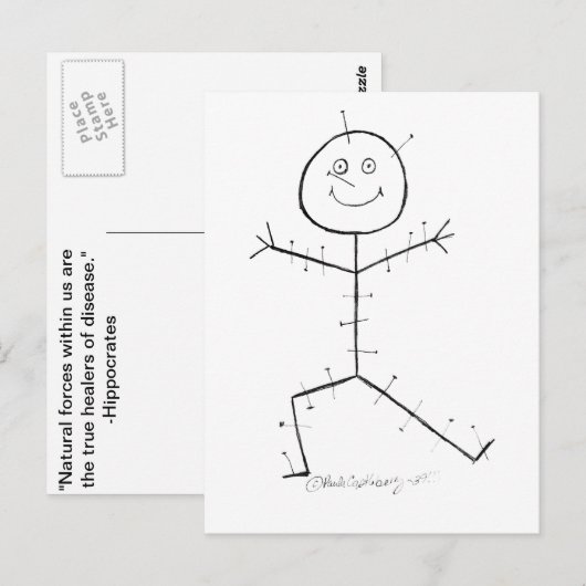 Akupunkturkleber Postkarte (Vorne/Hinten)