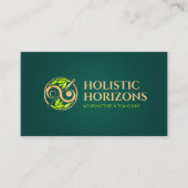 Akupunkturnadeln, Yin Yang und Blätter Visitenkarte (Vorderseite)