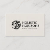 Akupunkturnadeln, Yin Yang und Blätter Visitenkarte (Vorderseite)