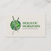 Akupunkturneedeln, Kräuter und Blätter Visitenkarte (Vorderseite)