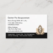 Akupunkturtherapie Akupunkturist Visitenkarten Visitenkarte (Vorderseite)
