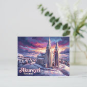 Akureyrarkirkja Island Postkarte (Stehend Vorderseite)