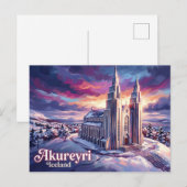 Akureyrarkirkja Island Postkarte (Vorne/Hinten)