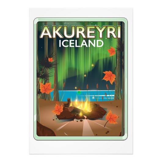 Akureyri Island Reiseplakat Fotodruck (Vorne)