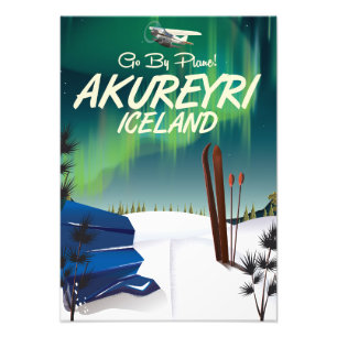 Akureyri Island Reiseplakat Fotodruck