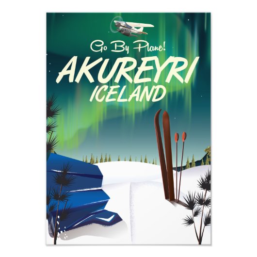 Akureyri Island Reiseplakat Fotodruck (Vorne)