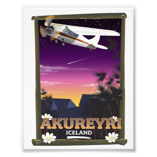 Akureyri Island Reiseplakat Fotodruck (Vorne)