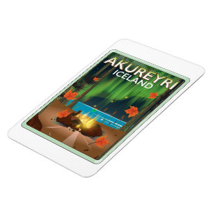 Akureyri Island Reiseplakat Magnet