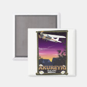 Akureyri Island Reiseplakat Magnet (Vorderseite/Rückseite)