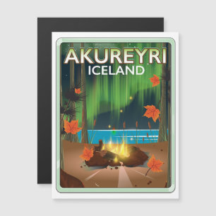 Akureyri Island Reiseplakat Magnetkarte