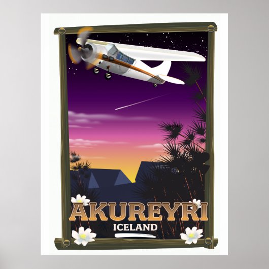 Akureyri Island Reiseplakat Poster (Vorne)