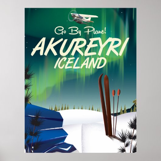Akureyri Island Reiseplakat Poster (Vorne)