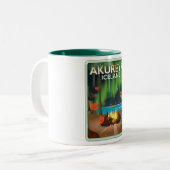 Akureyri Island Reiseplakat Zweifarbige Tasse (Vorderseite Links)