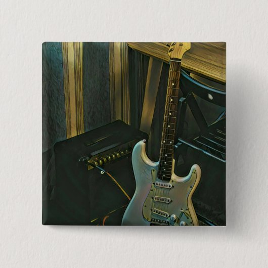 Akustik-Bass E-Gitarre-Geschenk Button (Vorderseite)