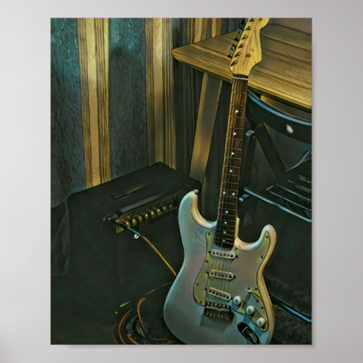 Akustik-Bass E-Gitarre-Geschenk Poster (Vorne)