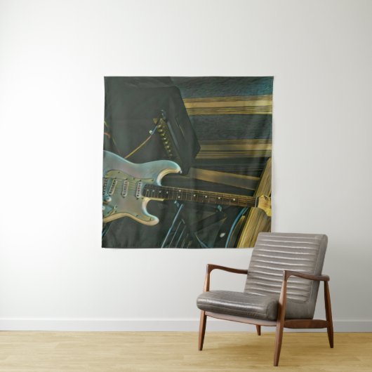 Akustik-Bass E-Gitarre-Geschenk Wandteppich (Beispiel (Horizontal))