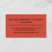 Akustik, Elektrische Gitarren und Violas Visitenkarte (Rückseite)
