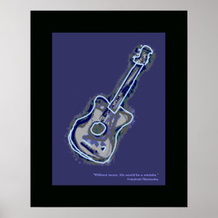 Akustik-Gitarren-Musikkunst-Dekoration Poster