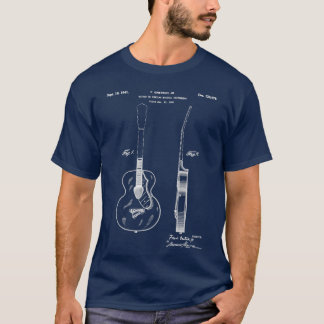 Akustik-Gitarren-Patent Gitarren-Kunst-Blueprint T-Shirt