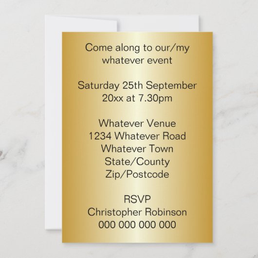 Akustik-Gitarrendesign Einladung (Rückseite)