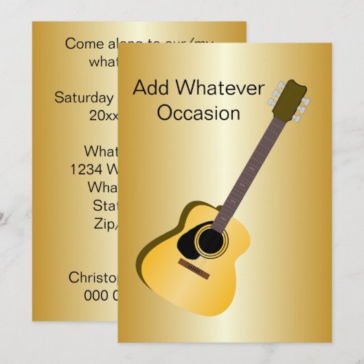 Akustik-Gitarrendesign Einladung (Vorne/Hinten)