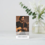 Akustik-Gitarrist Musik QR-Code-Foto Visitenkarte (Stehend Vorderseite)